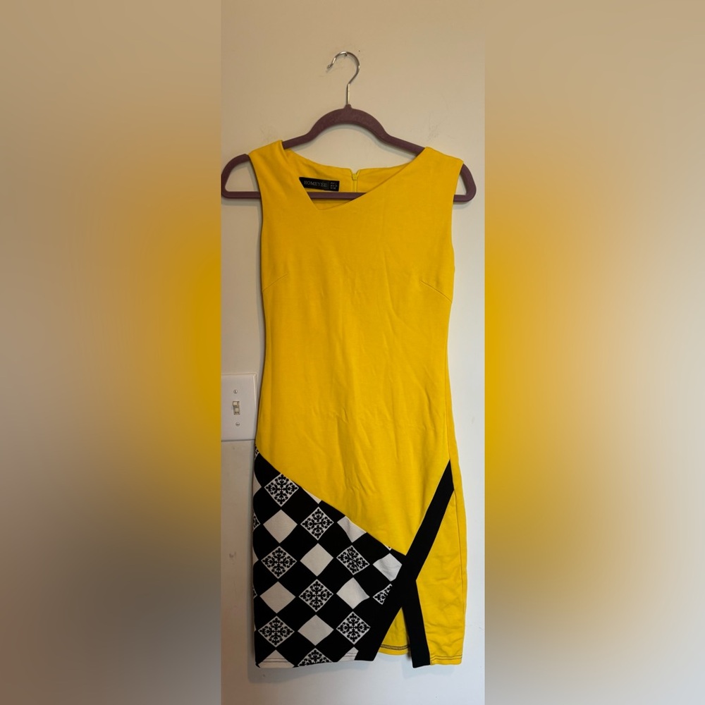 Homeyee Black and Yellow dress